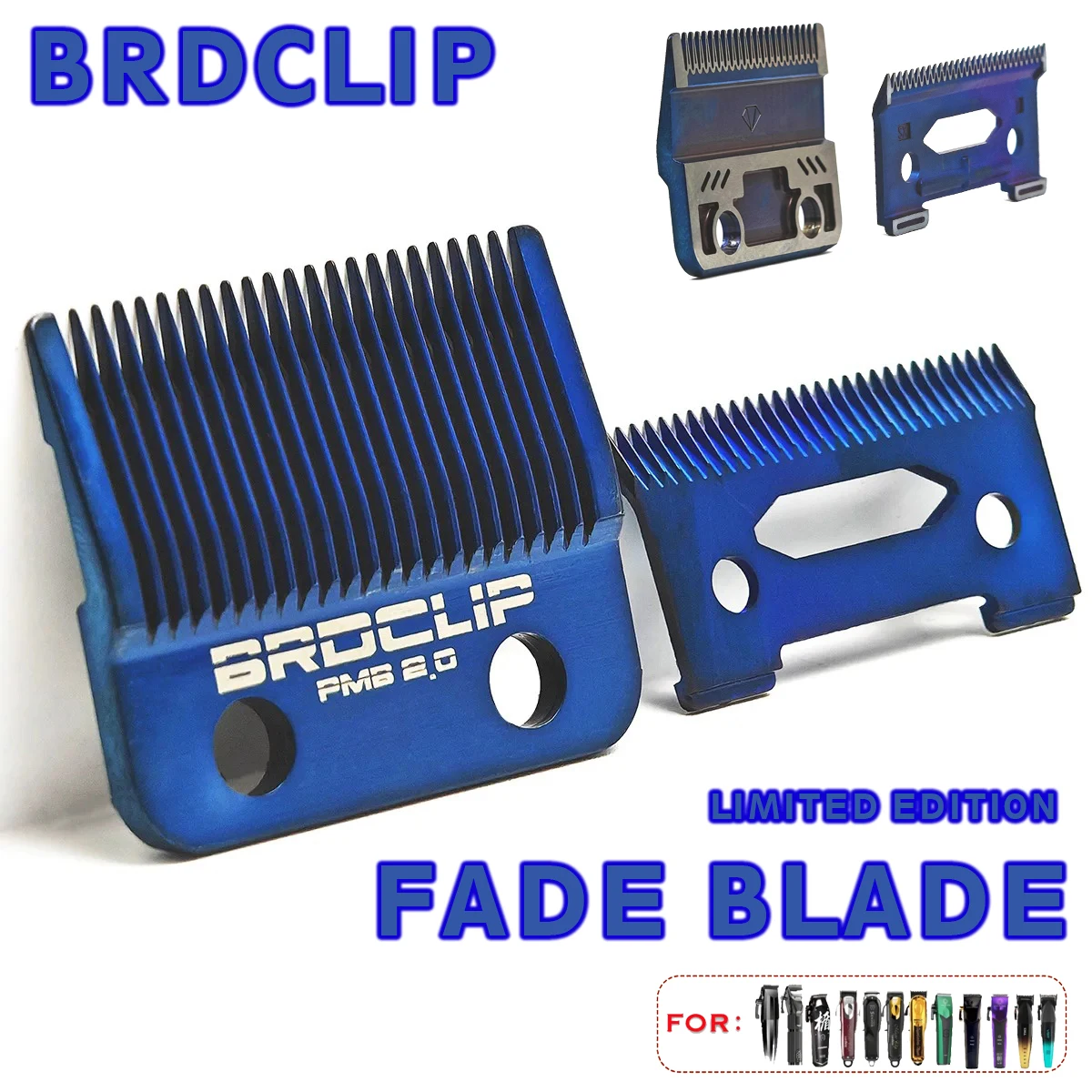 BRDCLIP Blue Blade Original Replaceable Cutter Head for Madeshow M10 M5 Hair Clipper Titanium Plated Ceramics Blade 2
