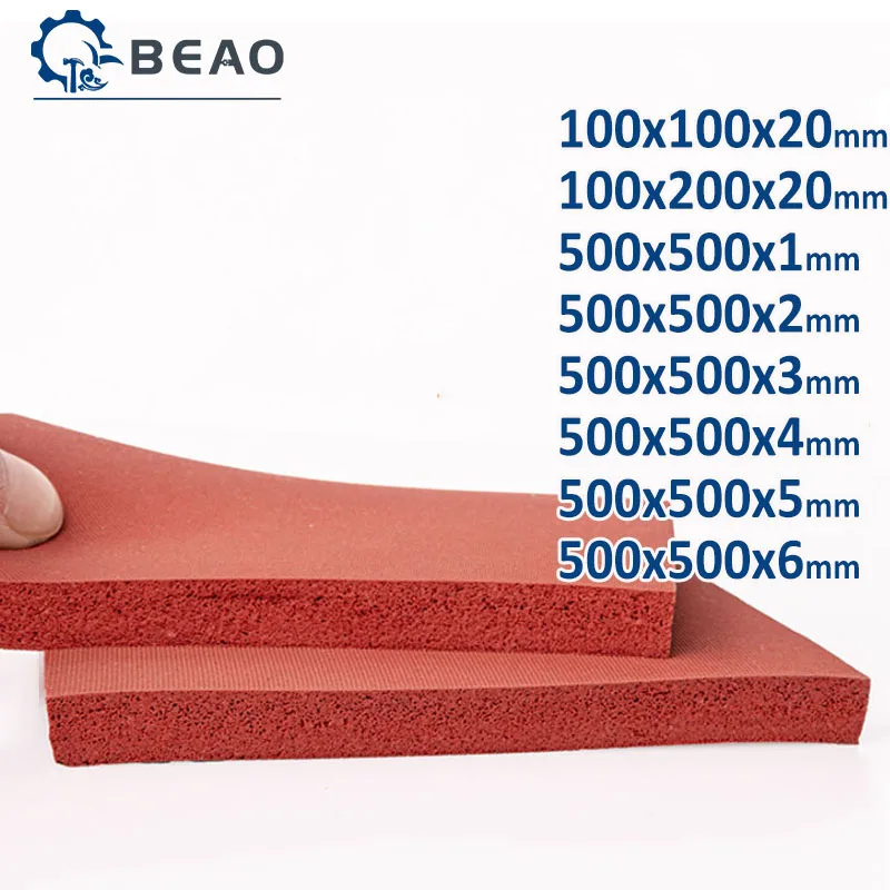 Almofada Vermelha da Máquina da Estratificação do Silicone Esteira da Espuma Pressionando a Esteira Esponja Macia Placa Alta Temperatura Resistente 1pc