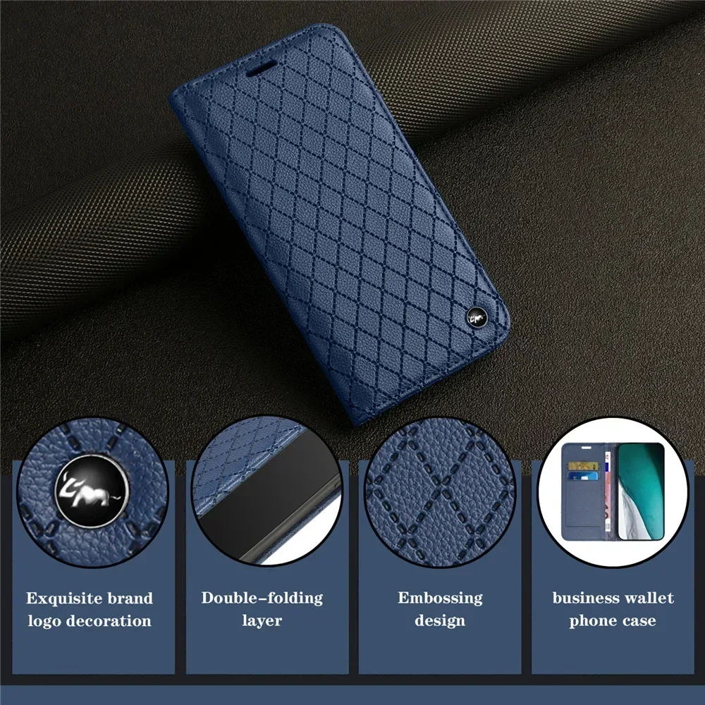 Luxury Magnetic Leather Flip Case - Premium Book Cover