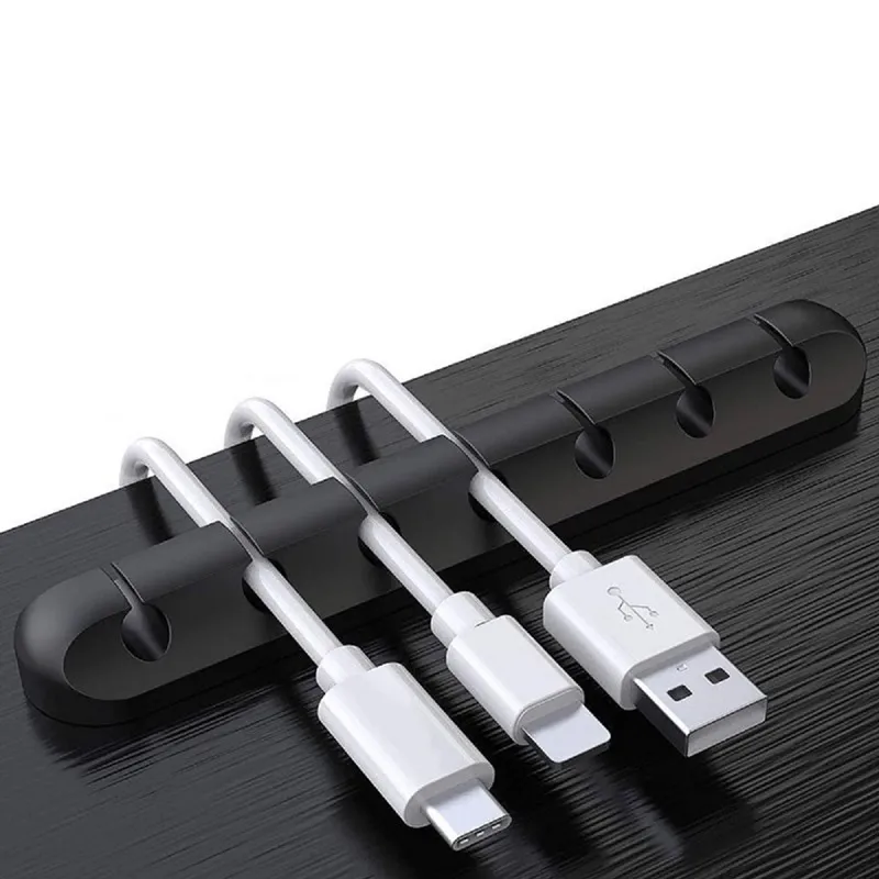7 Port Silicone USB Cable Organizer Cable Winder Desktop Tidy Management Clips Holder for Mouse Headphone Wire Organizer cable organizer