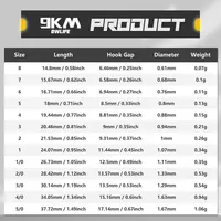 9KM חוגרי דייג, חוגרי דייג, 50~200 יחידות חוגרי דייג מעגל פלדת פחמן גבוהה למים מתוקים ומים מלוחים 2