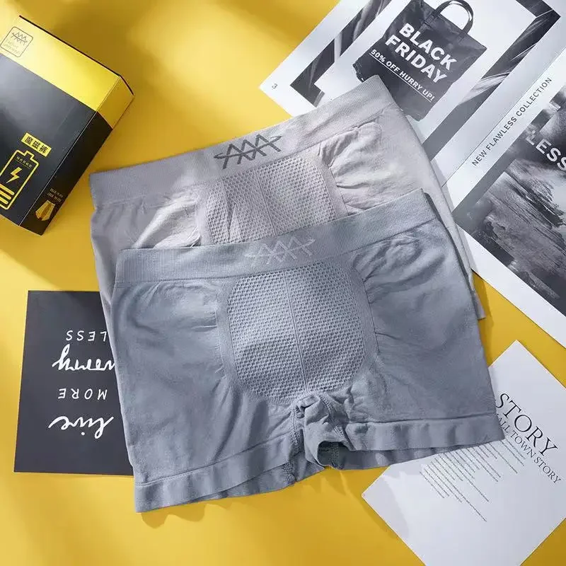 High Elasticity Men Boxers Seamless Men Underpants Honeycomb Breathable Mid Waist Male Underwear Soft Moisture-wicking Panties - Image 3
