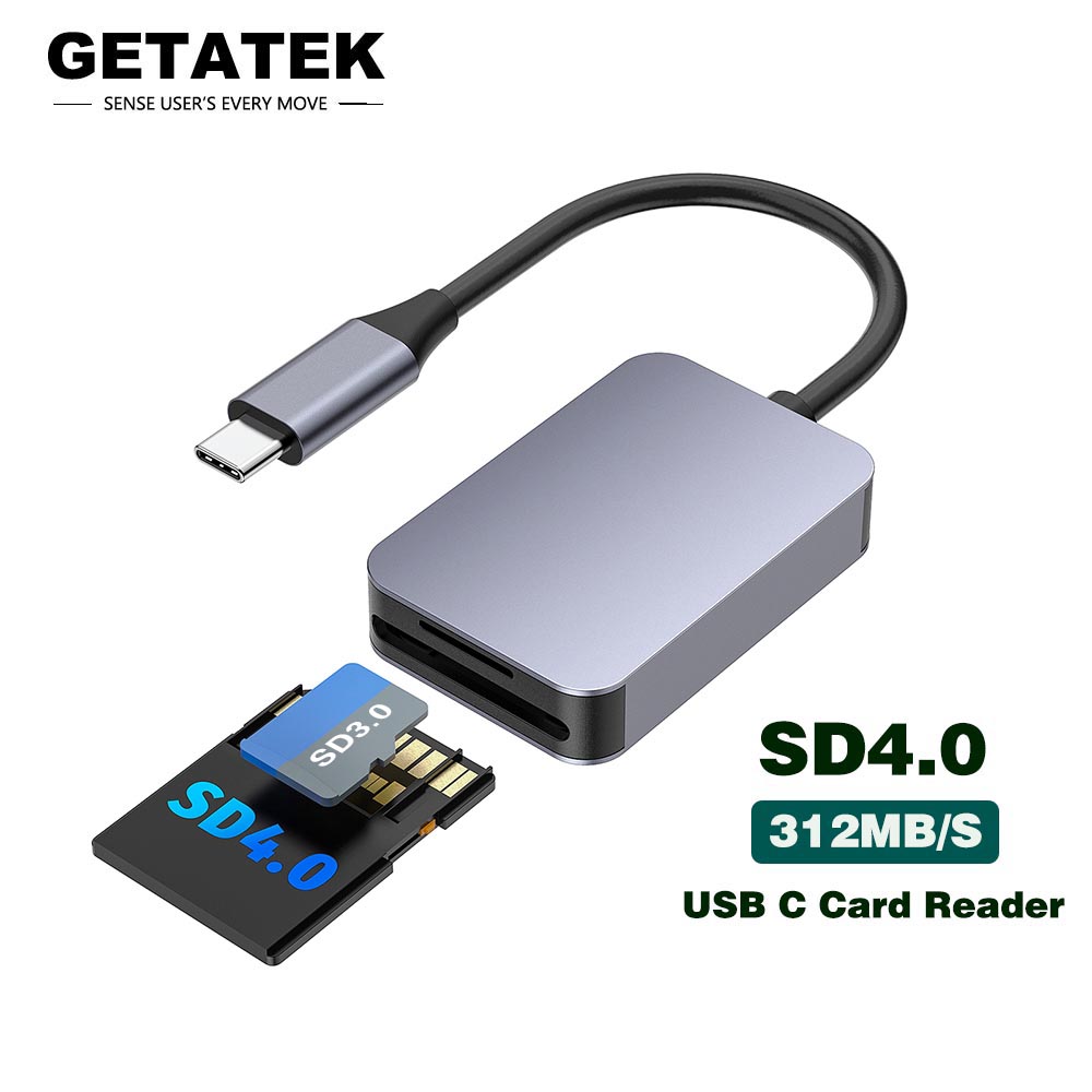 Getatek Card Reader USB 3.0 SD4.0 USB-C to SD Micro SD TF Memory Card Adapter for Laptop Phone Macbook Windows MacOS Card Reader