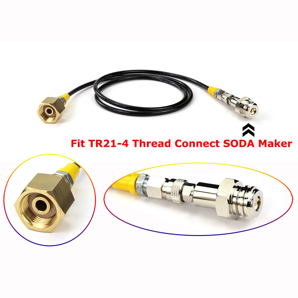 soda maker adapter kit New SODA Maker to External Co2 Tank Adapter and Hose Kit Fit SodaStream W21.8-14 Or CGA320 with Quick Disconnect Connector