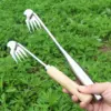1Pcs Stainless Steel Weed Puller Sharp Tines Grass Rooting Weeding Tool for Yard Lawn and Farm Supply Home Yard Garden Tools 2