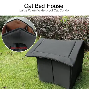 Waterproof Outdoor Pet House Thickened Cat Nest Tent Cabin Pet Bed Tent Shelter Cat Kennel Portable Travel Nest Pet Home 2