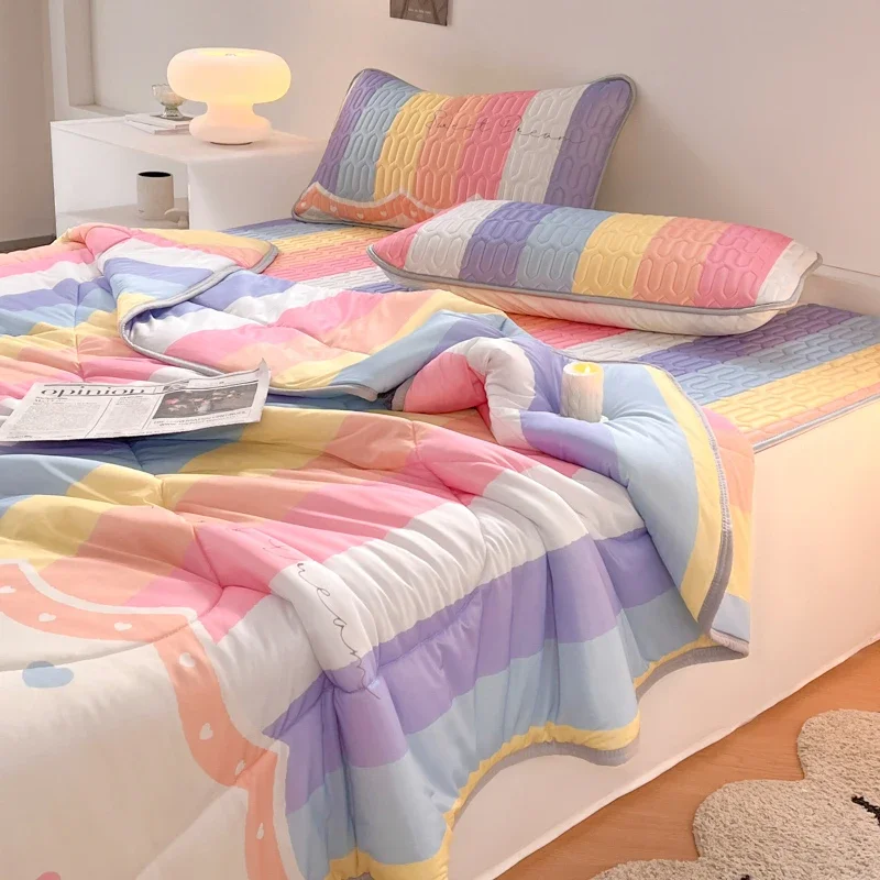 

3 Piece Reversible Quilt Set Soft Microfiber Lightweight Bedspread Summer Comforter Set Bed Cover Blanket for All Season