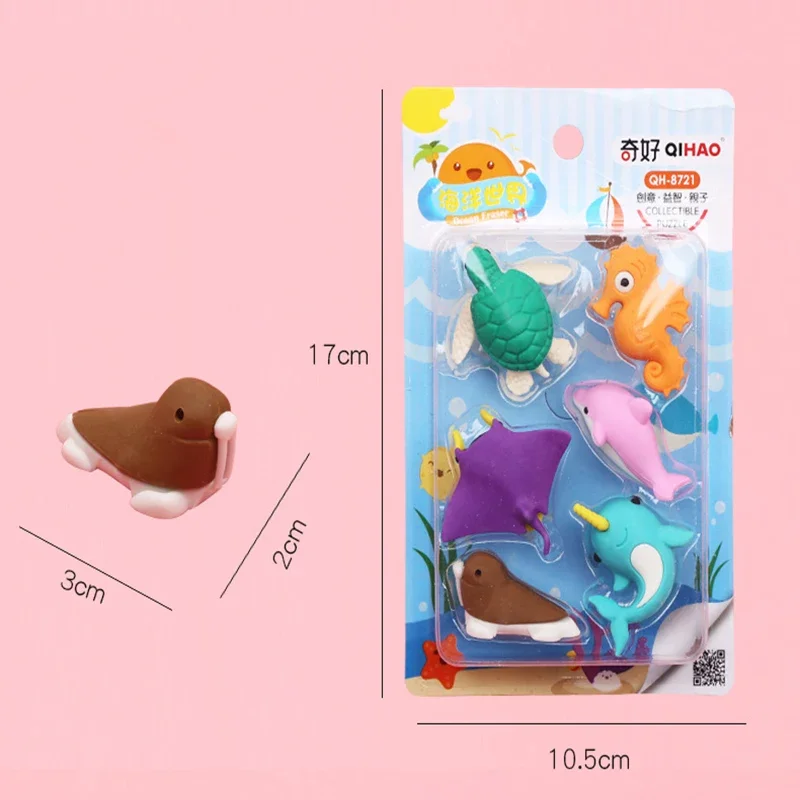 1 Pcs Marine Animal Whale Dolphin Rubber Suit Eraser Set Pupils' Eraser Stationery pencil eraser