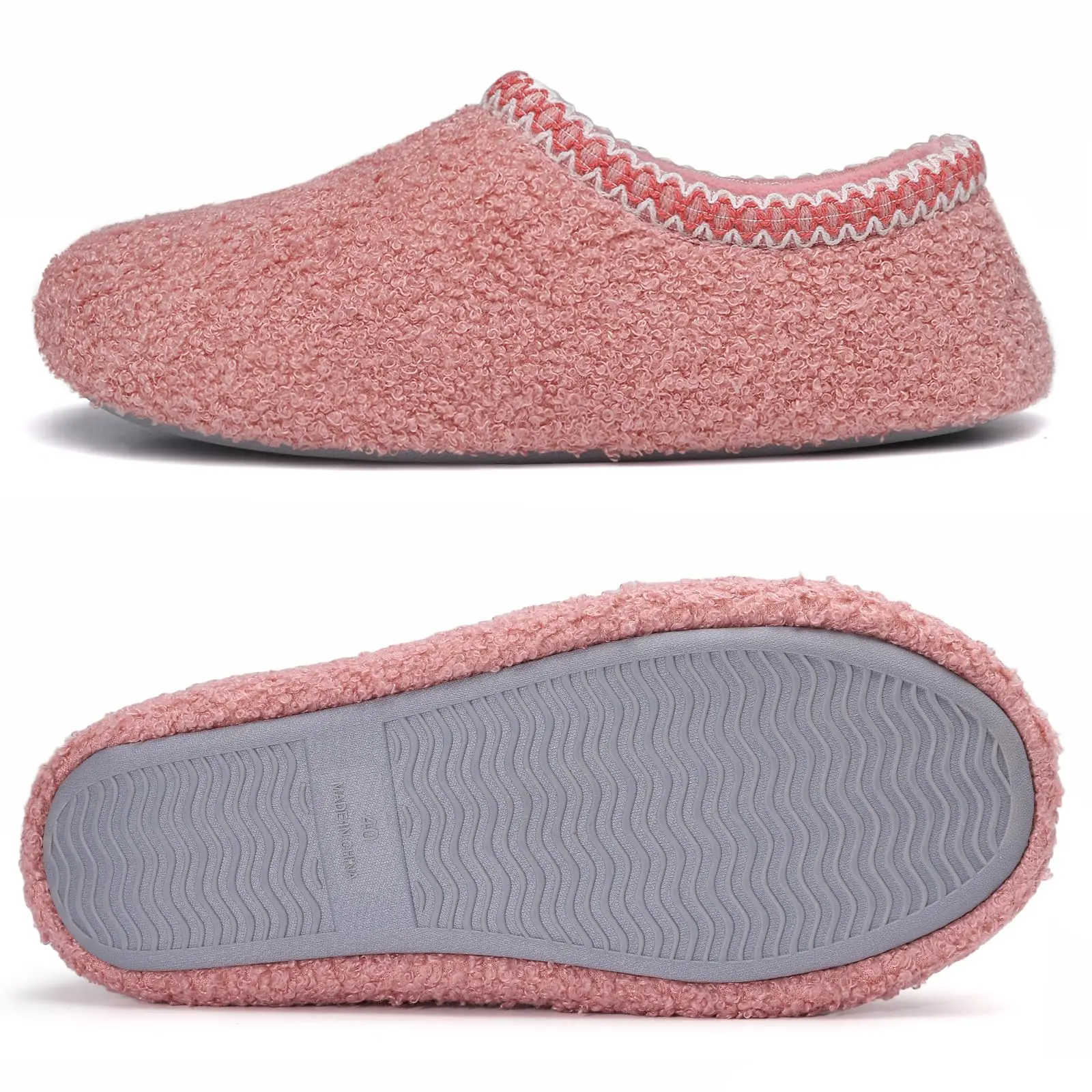 Goosecret Women House Memory Foam Slippers Winter Indoor Flat Cotton Shoes Teddy Fleece Bedroom Sock Shoes with Soft Rubber Sole 6