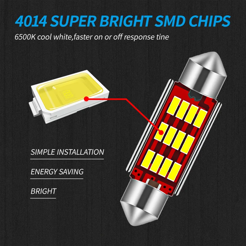 4개입 31mm LED 페스툰 자동차 실내등 램프 DE3423 DE3175 C5W 트렁크 돔 맵 전구 마쓰다 2 3 5 6 2012 2013 2014 2015용