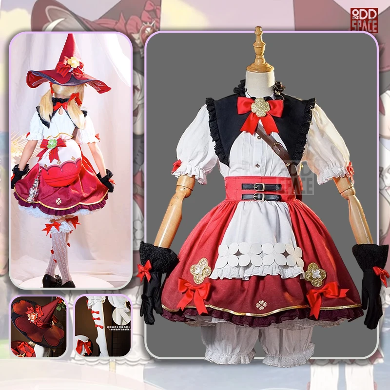 

Новинка, костюм Klee для косплея из кожи, костюм для косплея Genshin Impact, костюм для взрослых и детей, милая девочка, ведьма Klee, Магическая шляпа для косплея, кавайная сумка