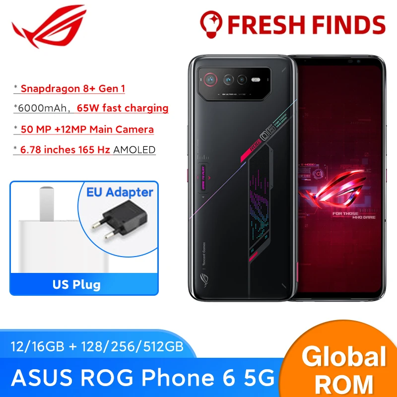 Original Asus Rog Phone 6 5G Gaming Phone Snapdragon 8+ Gen 1 6.78'' 165Hz  E-Sports Screen 360° Cpu Cooling Tech Rog 6 Android _ - Aliexpress Mobile