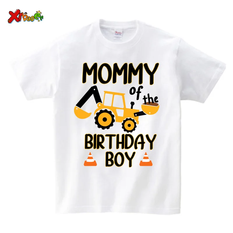 Family Matching Outfits Construction Birthday Party Family Shirt  Personalized T Shirt Boy ANY AGE Name I'm 3 Famili Look Famili - 4