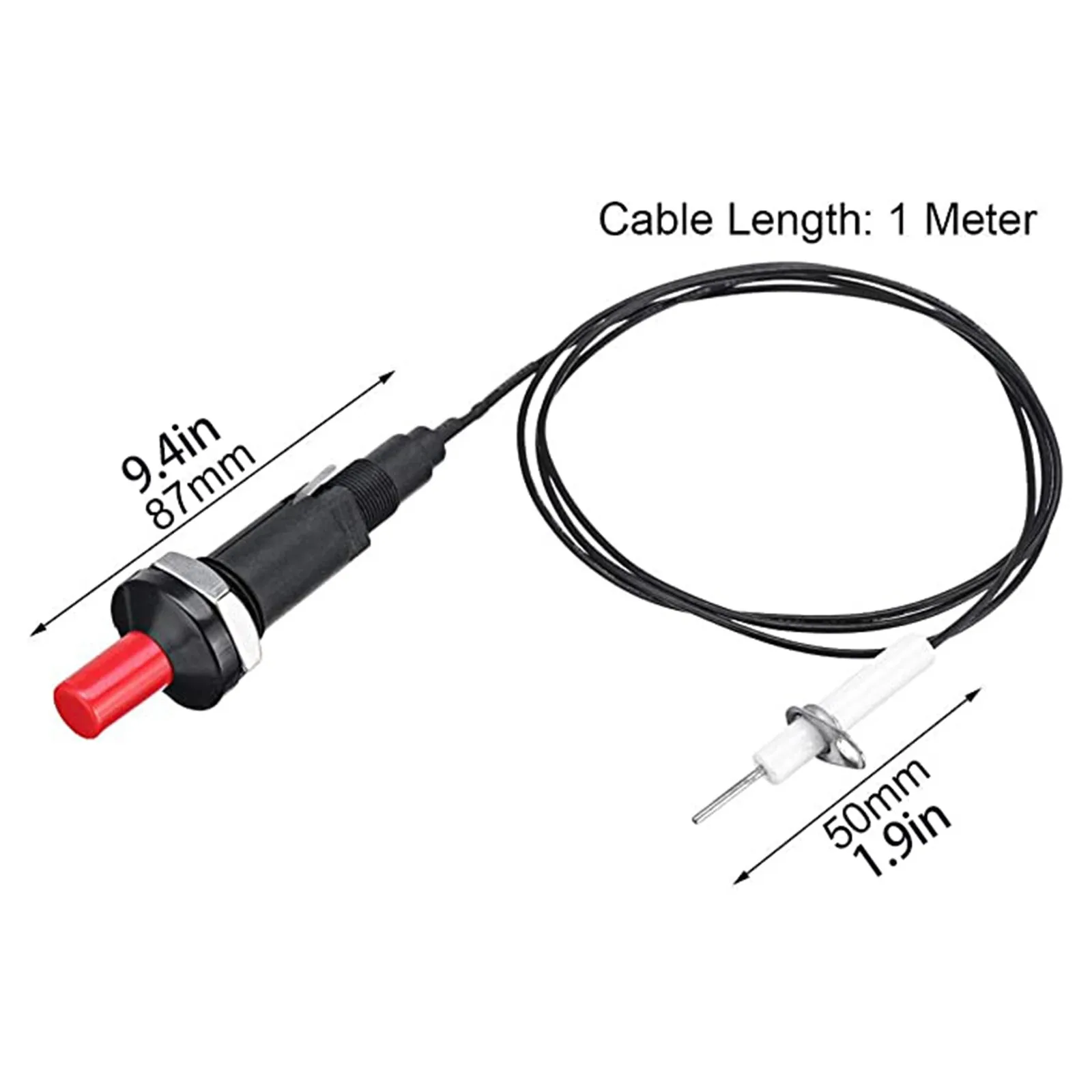 Lighters Piezo Spark Ignition Set With 1M Cable Long Push Button Gas Outdoor Grill Oven Stove Heater BBQ Camping Stove Part