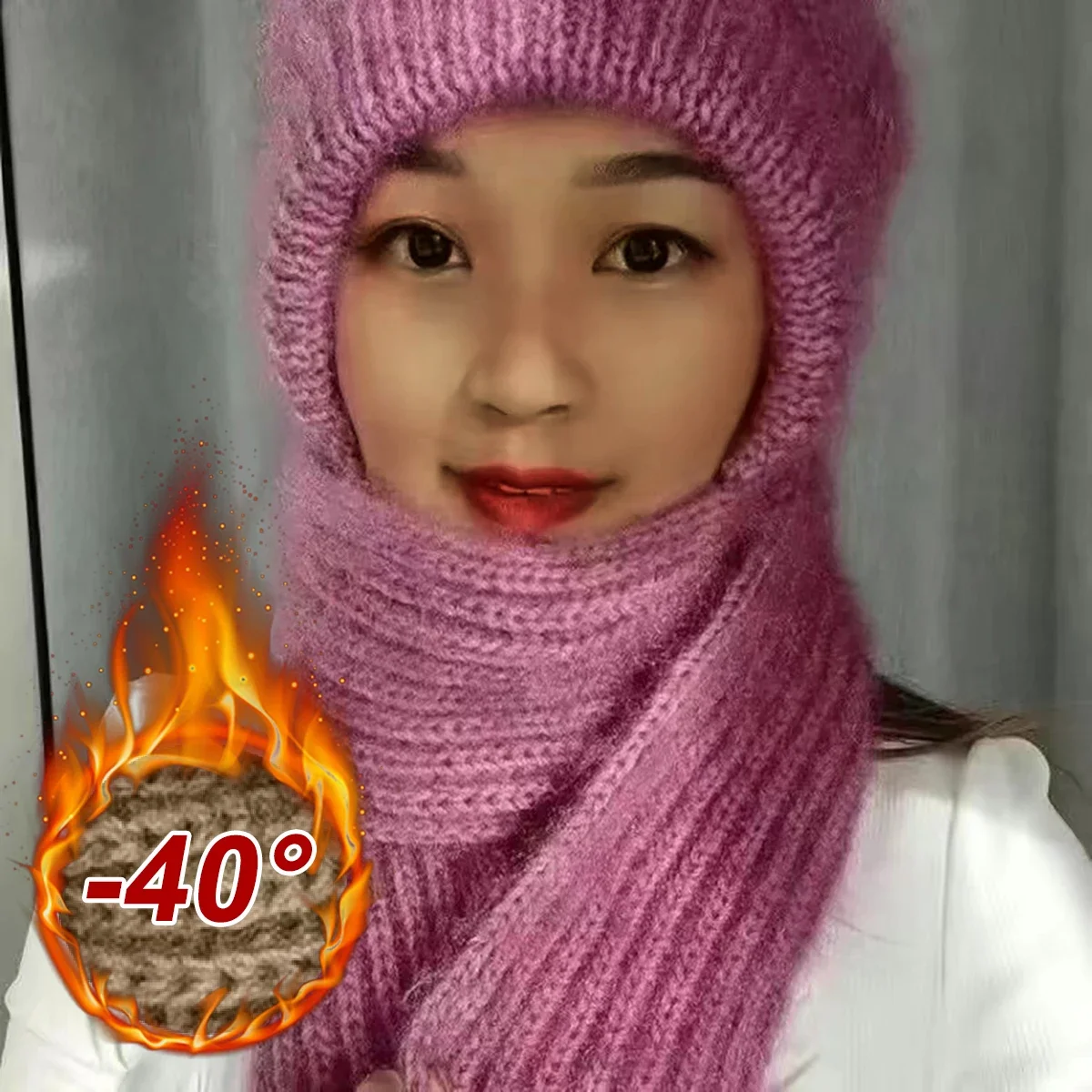 Padded Thickened Scarf All-in-one Wind Snow Cap Fall Winter Squirrel Velvet Wool Cap