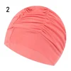 1PC High Elastic Swimming Cap Men Women Free Size Solid Flowers Printed Long Hair Sports Swim Pool Hat Nylon Turban 4