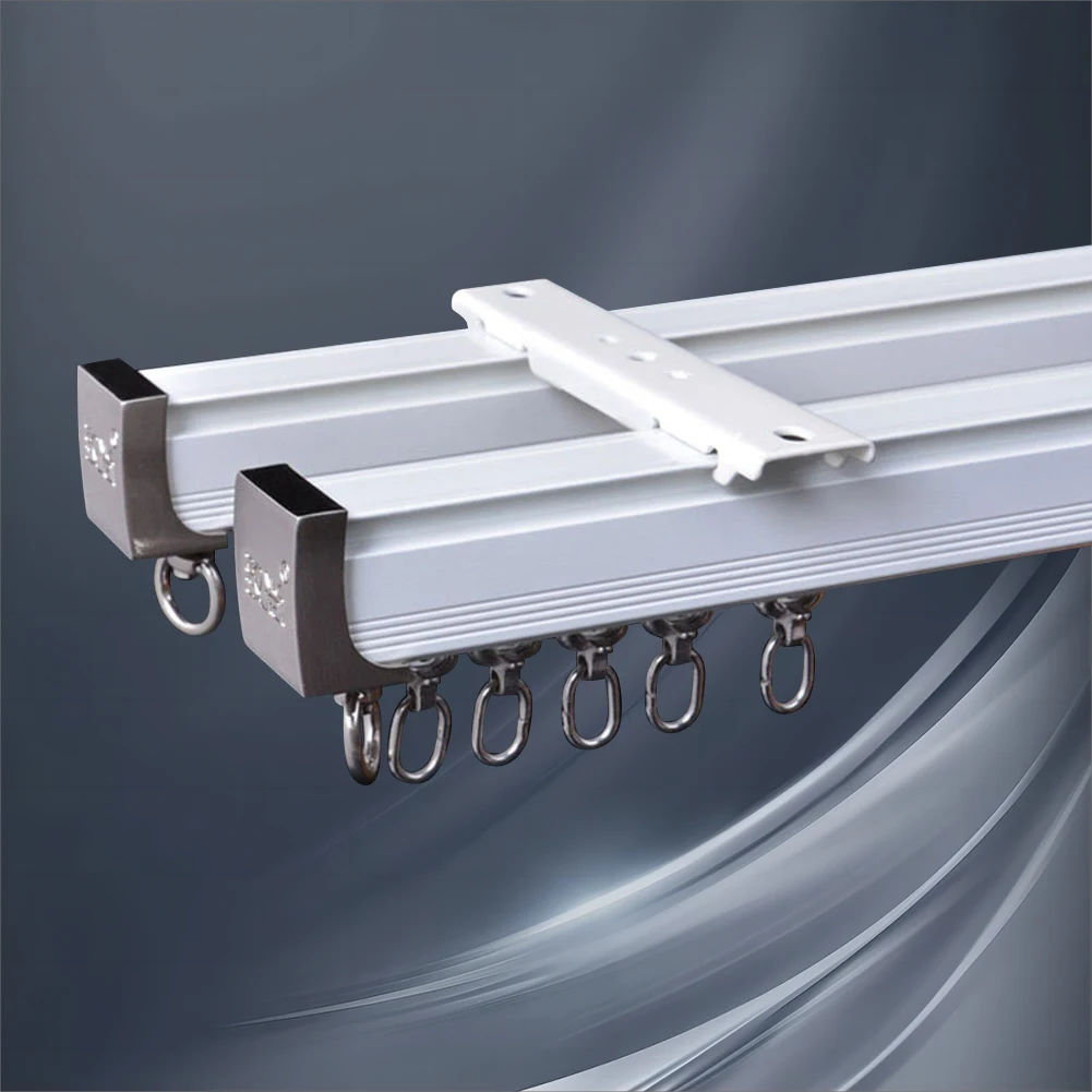 Aluminum Alloy Curtain Track Rod Ceiling Side Installation Single Durable  Triple Accessories Customize Size - AliExpress, image size:1001x1001