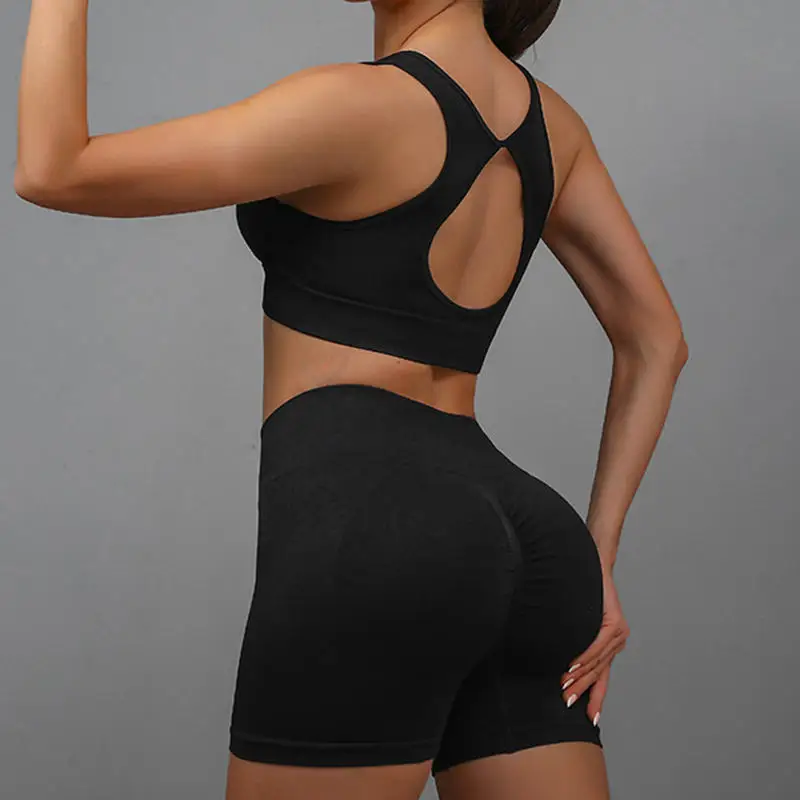 Womens Yoga Set - Fitness Vest  Shorts for Running and Workouts