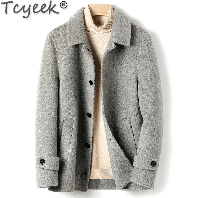

Casual Business 100% Wool Jackets Man 2023 Double-sided Woolen Coat Men's Clothes High-end Jacket Abrigo Largo Hombre LM
