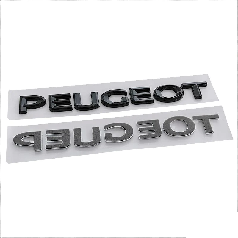 14/16/19/49CM ABS 3D 자동차 트렁크 레터 엠블럼 사이드 배지 푸조 308 307 207 3008 208 407 2008 508 301 5008 4008 데칼
