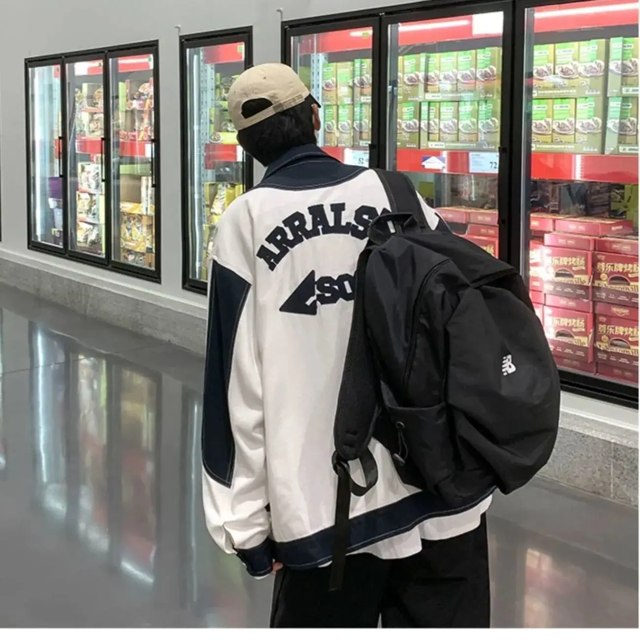Baseball Jacket Men's American Retro Jacket Hip Hop Versatile High Street Ins Loose Vintage