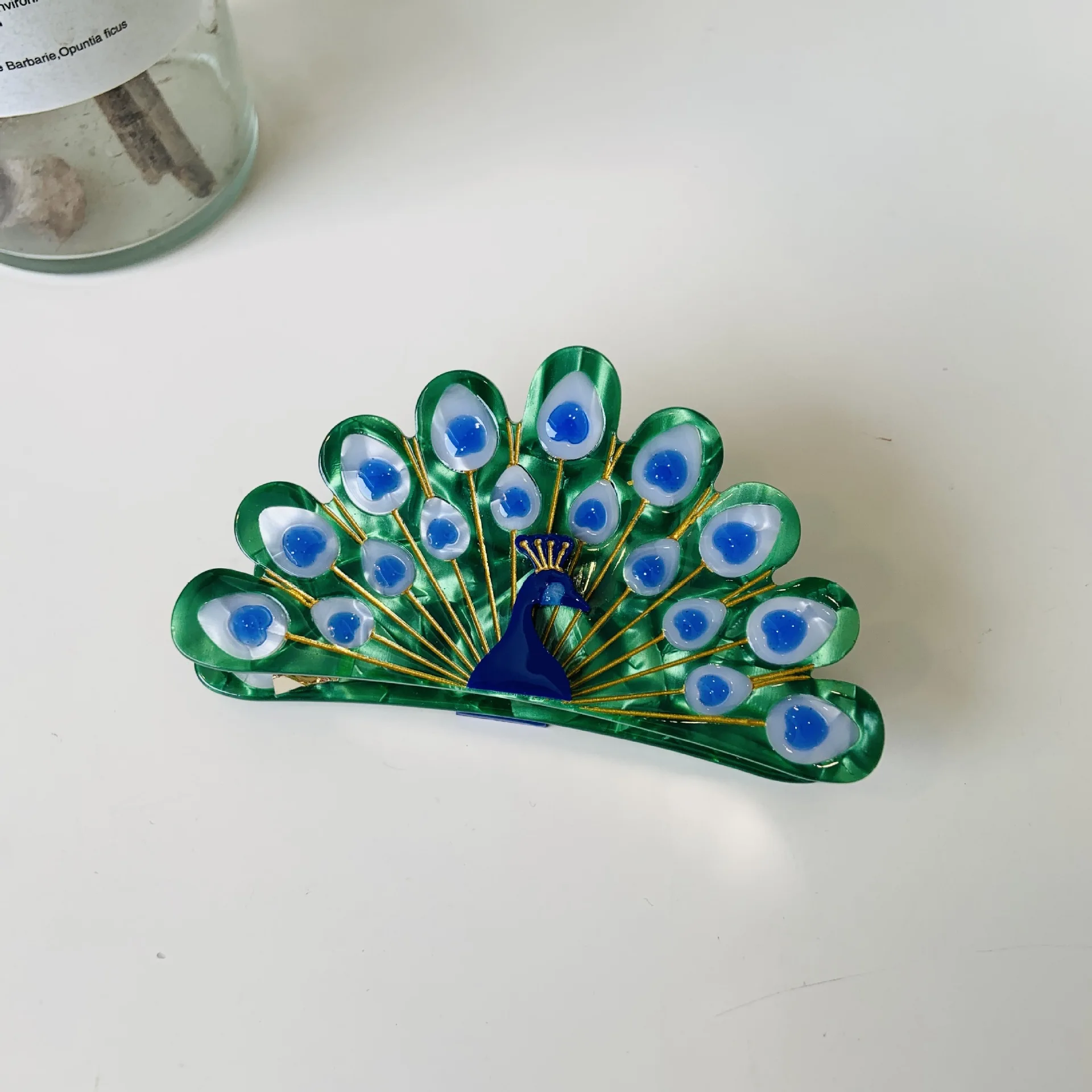 Damen-Clip, Vogel-Acetat-Clip, schwarzer Schwan-Clip, Leopardenmuster, Vogel, Tier, Papagei, Haar-Accessoires, einfache, lustige Hai-Clip-Mode_voghion.com