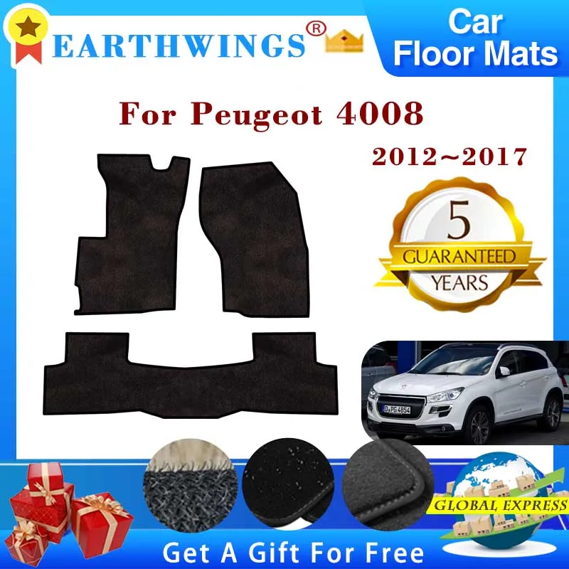 

Floor Mats For Peugeot 4008 2012~2017 Citroen C4 Aircross Carpets Footpads Anti-slip Cape Rugs Cover Foot Pads Car Accessories