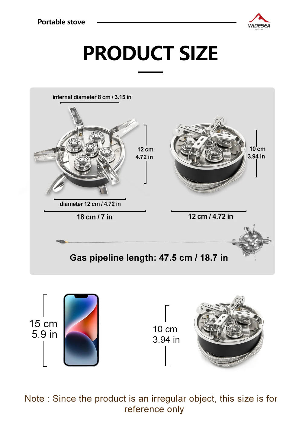 Description Picture 4 of itemWidesea Camping 5in1 Gas Stove Outdoor Big Power Burner Portable Folding Furnace Picnic Equipment Cooking Hiking Supplies