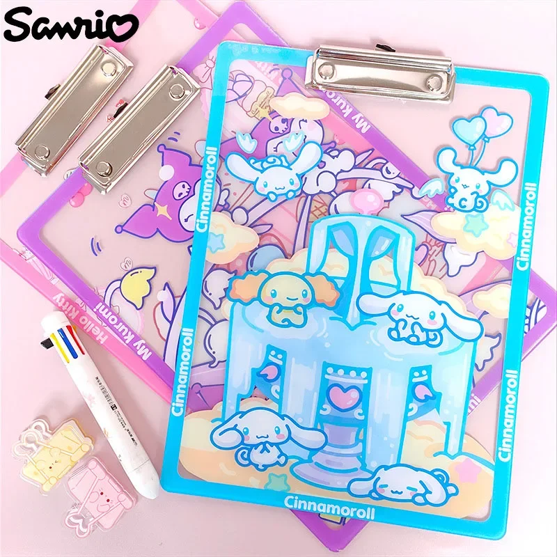 

Sanrio Hello Kitty Pachacco Clip Board Folder A4 New Kawaii Cartoon Kuromi My Melody Memo Clip School Office Stationery Supplie