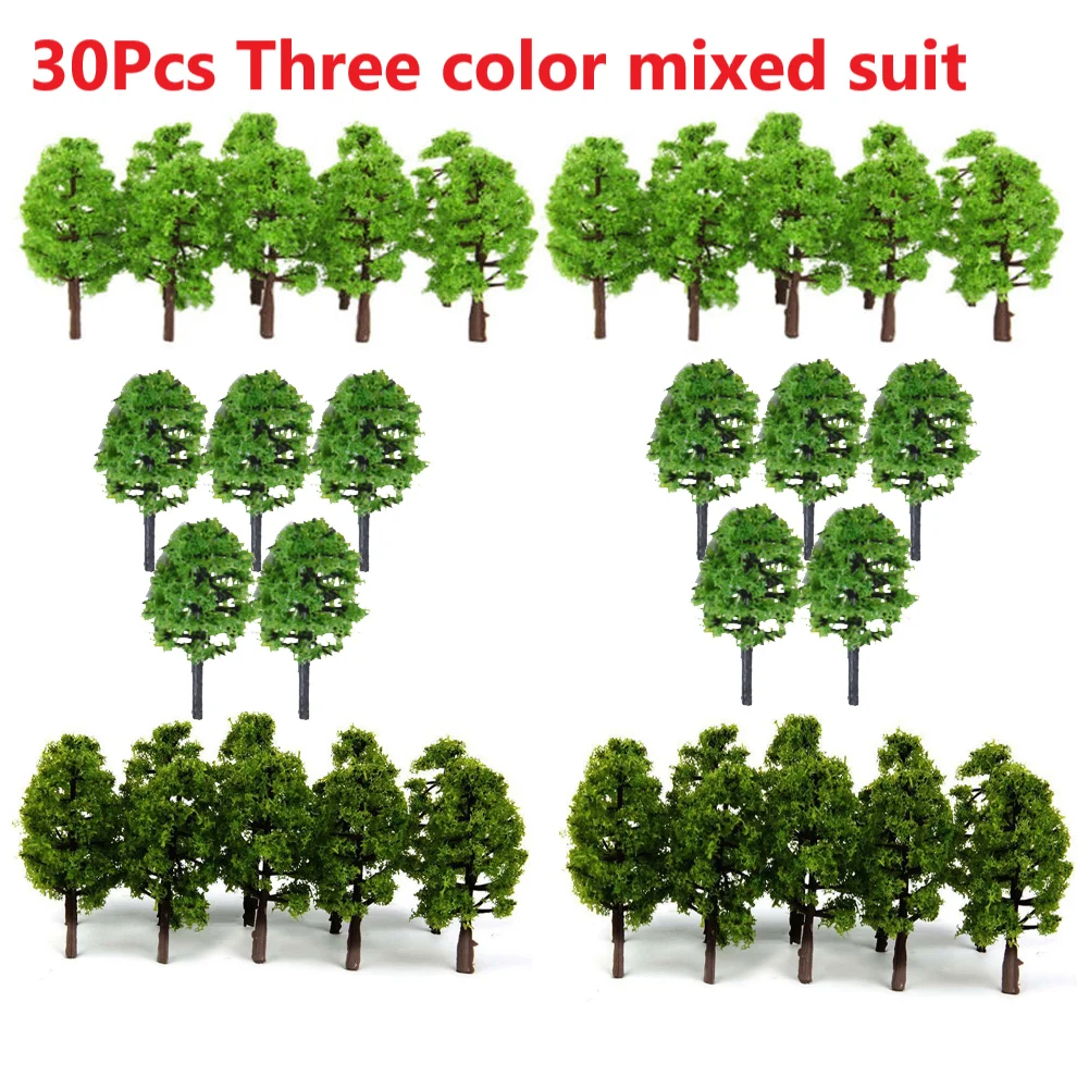 

30pcs Model Trees Train Railroad 3.5cm Mixed Set Miniature Landscape Park Scenery Decoration Building Landscape Toys For Kids