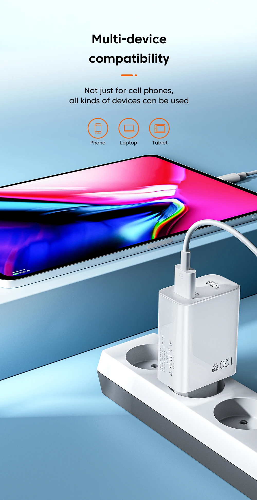 Olaf 120W USB Charger Power Adapter Fast Charging 6A Type C Cable For Huawei Samsung Xiaomi Quick Charge 3.0 Chargeur USB C Cord