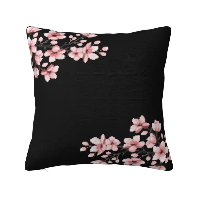 

Vintage Floral Cherry Blossoms Cushion Cover Japanese Sakura Flowers Soft Luxury Pillow Decoration Salon