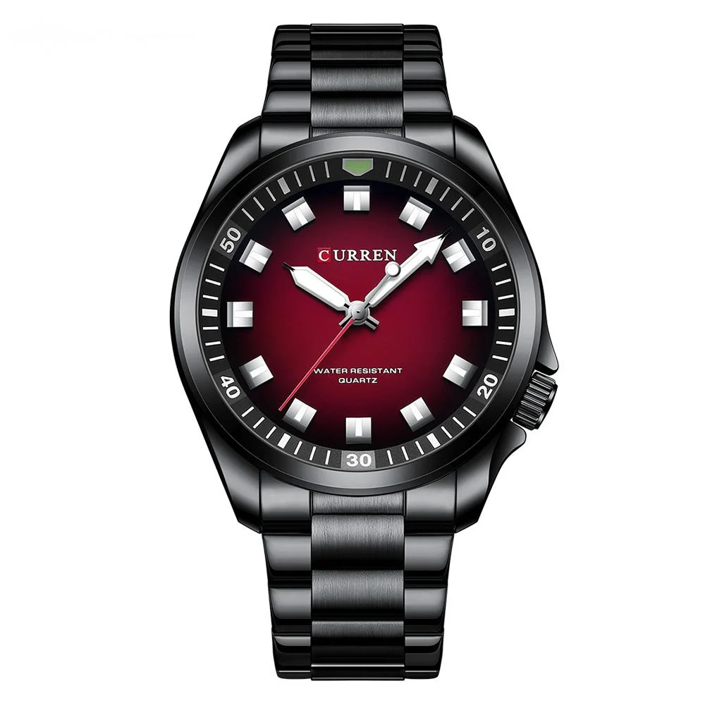 Simple Quartz Men's Watch Fashion Business Brand Waterproof Glow Stainless Steel Strap Men's Watch Relogios Masculino 8451