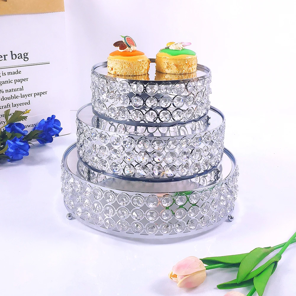 1pc Gold Mirror Metal Cake Stand Round Cupcake Wedding Birthday Party Dessert Pedestal Display Plate Home Decor