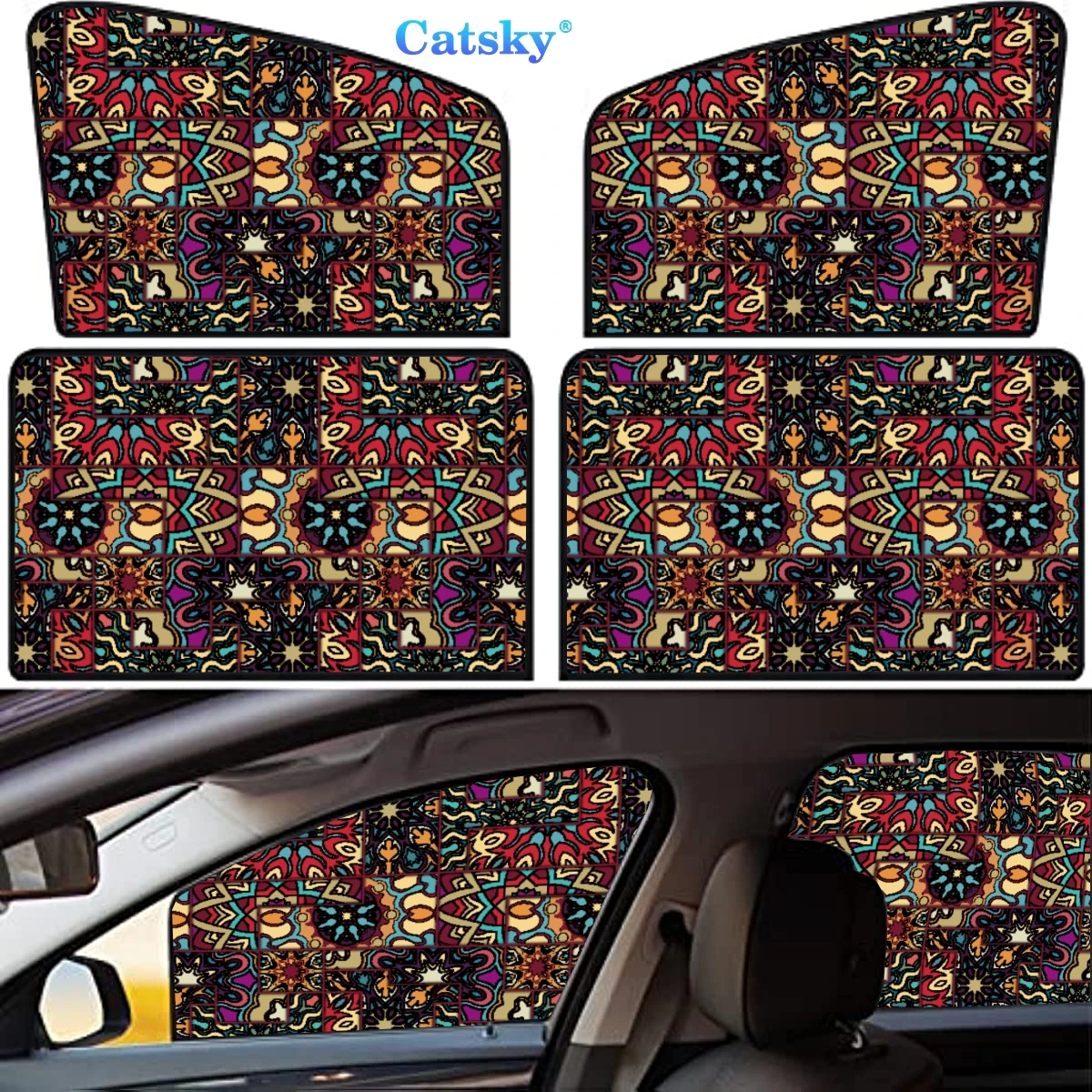 

4 Pieces Privacy Car Window Sun Shades Magnetic Blackout Car Window Covers Car Curtains Car Window Sun Shades Covers Auto