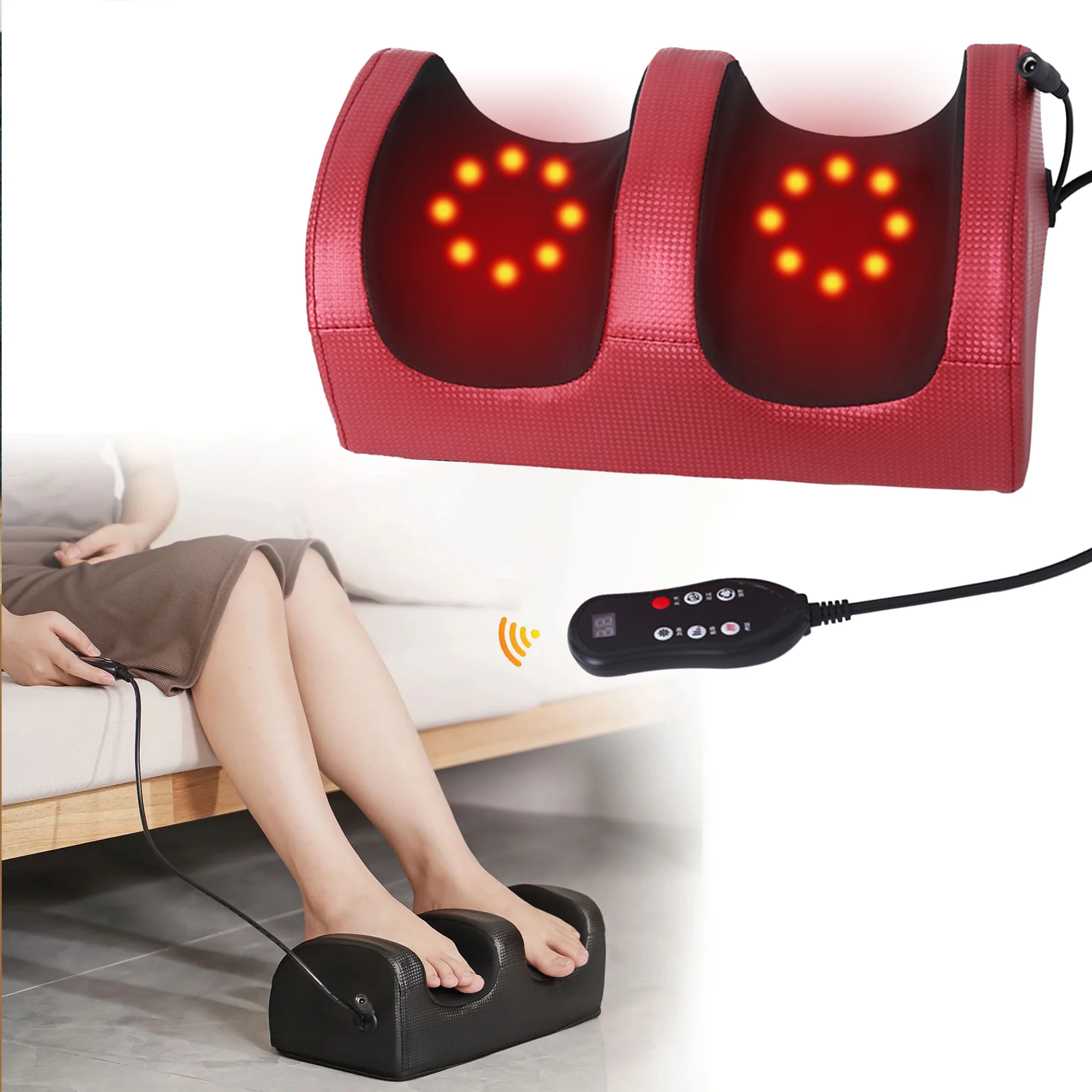 발 안마기 일정 온도 뜨거운 압축 마사지, 깊은 마사지, 종아리 및 팔, 빨간색 