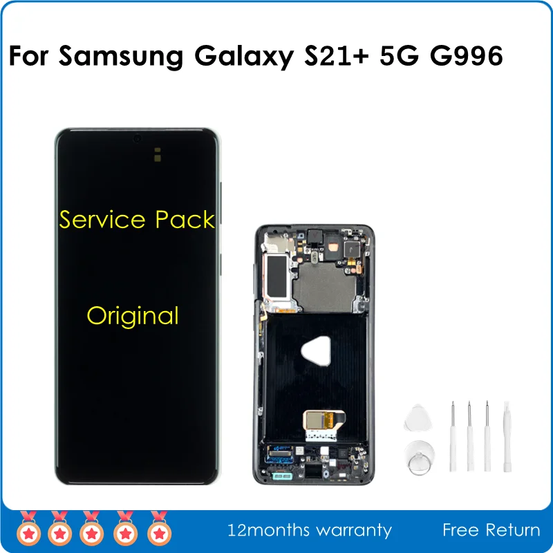 

100% Service Pack Original Screen For Samsung Galaxy S21+ Plus LCD Display G996B Touch Digitizer Replacement