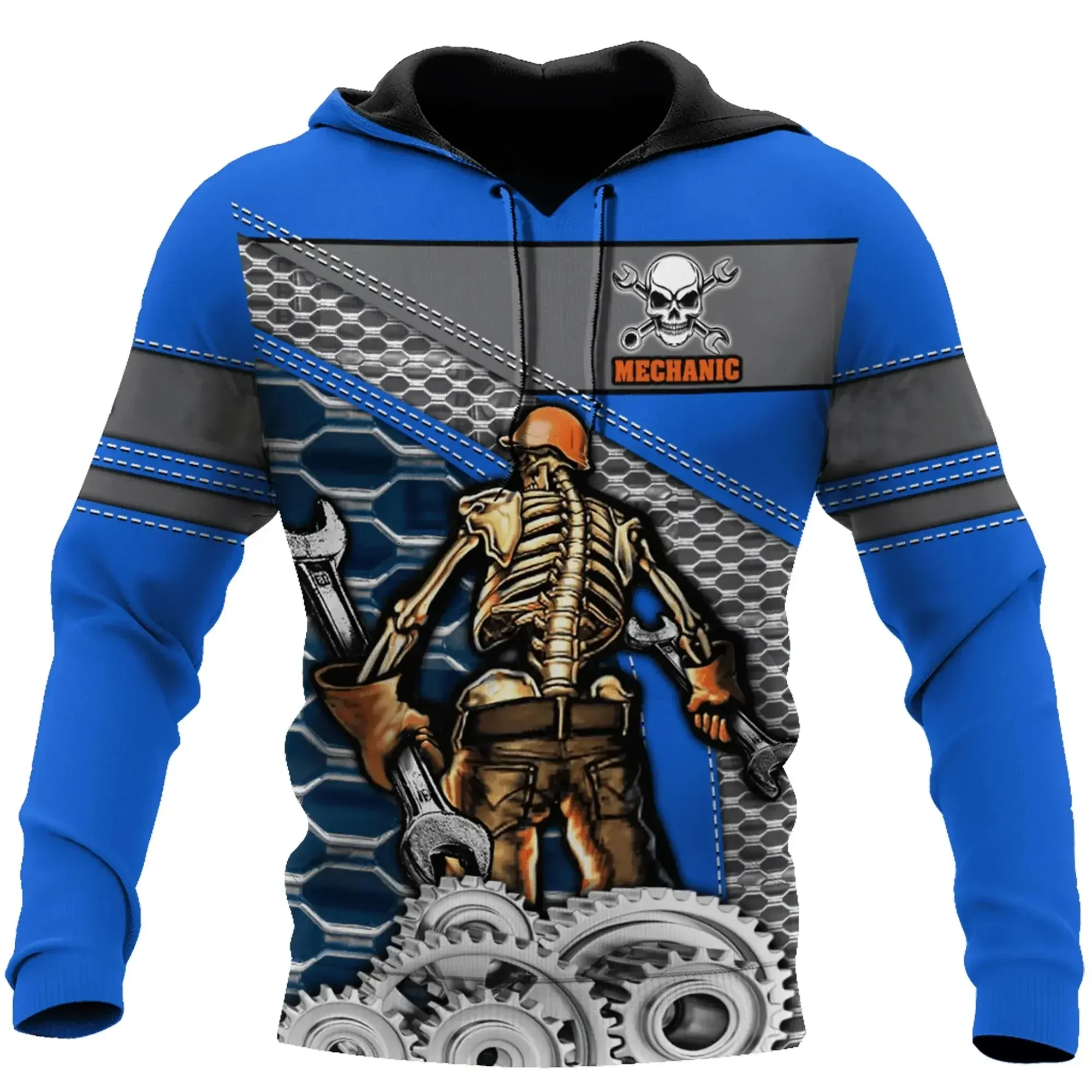 thumbnail image 1 of Sudadera con capucha de invierno para hombre nueva con estampado 3D de mecánico, sudadera con capucha de reparador, jersey retro de gran tamaño para hombre, ropa de mantenimiento para hombre, 1 of 4
