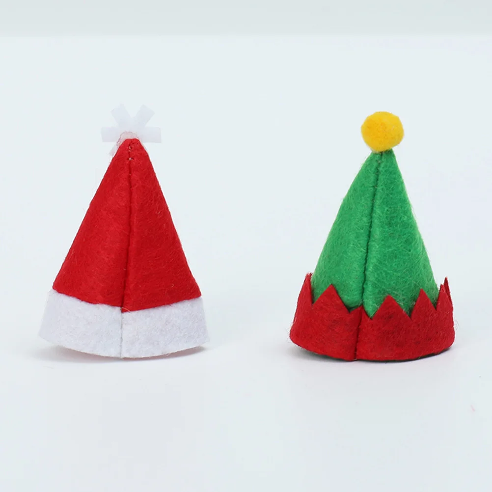 

10Pcs Christmas Hat Lollipop Wraps Toppers Nonwoven Candy Packing Hats Bottle Caps Hat Diy Craft Hat