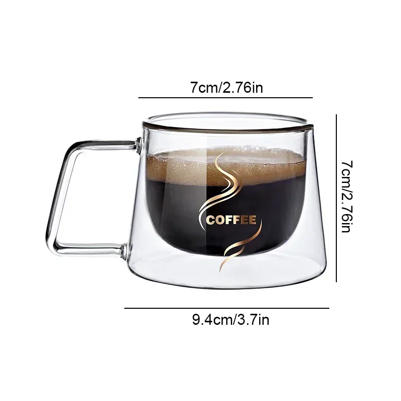 Transparent Double Wall Glass Coffee Mug