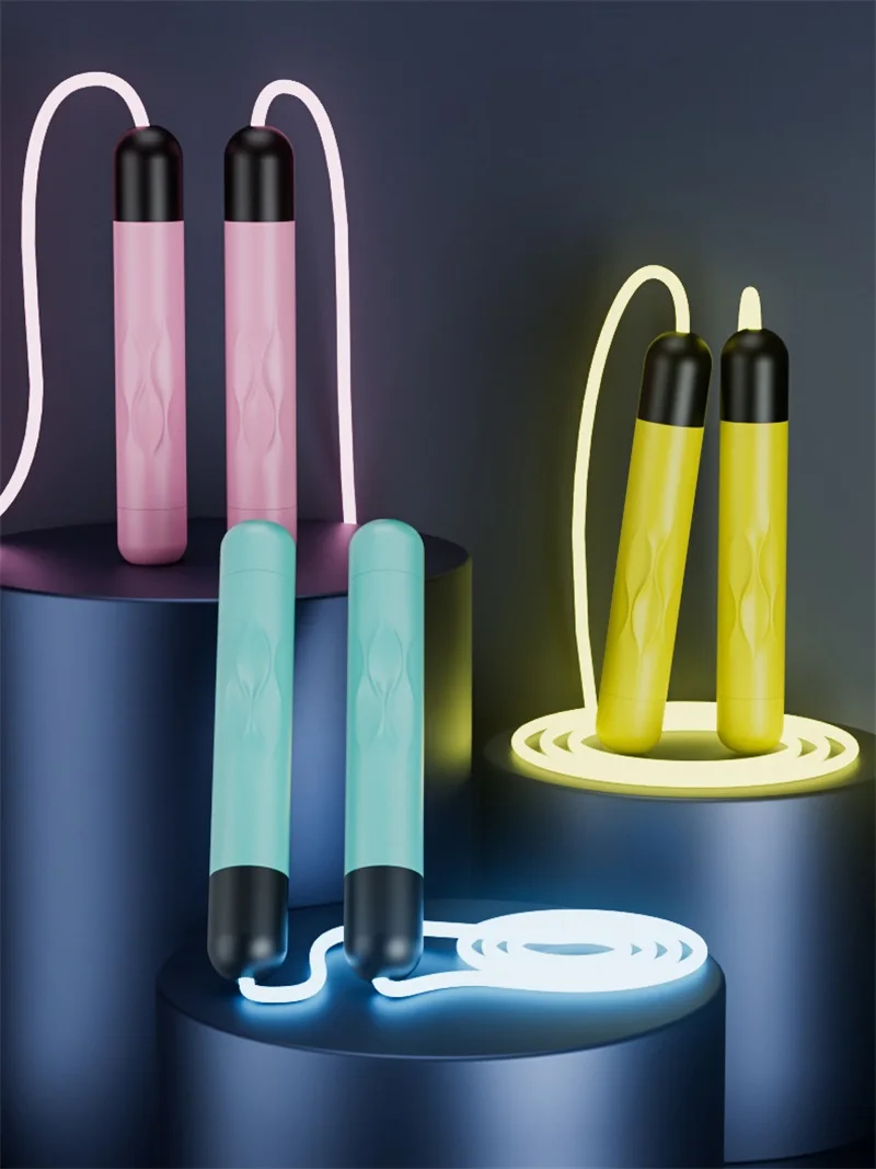 Description Picture 2 of itemFitness Adjustable Night Glowing Skip Rope Exercise LED Jump Ropes Light Up Outdoor Supplies Portable Training Sports Equipment