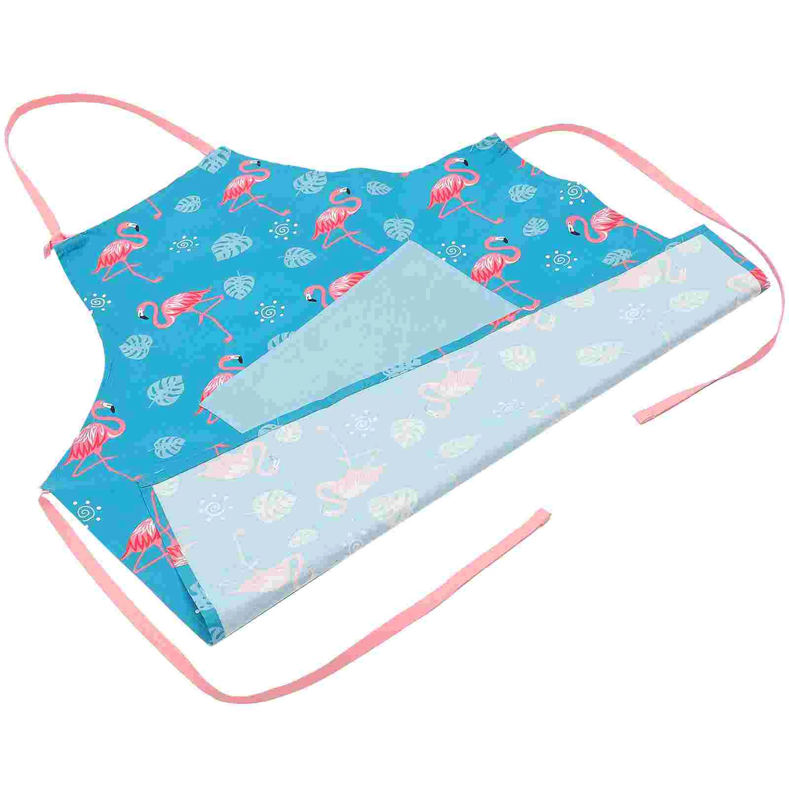 

Kitchen Apron Flamingo Printed Apron Adjustable Polyester Apron For Cooking Grilling