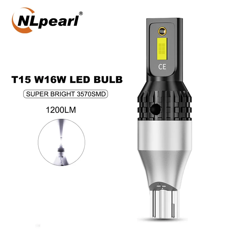 Nlpearl 1x lâmpada de sinal t15 led canbus 3570smd 10w super brilhante w16w lâmpadas led 912 921 para reverso lâmpada backup estacionamento luz 12v