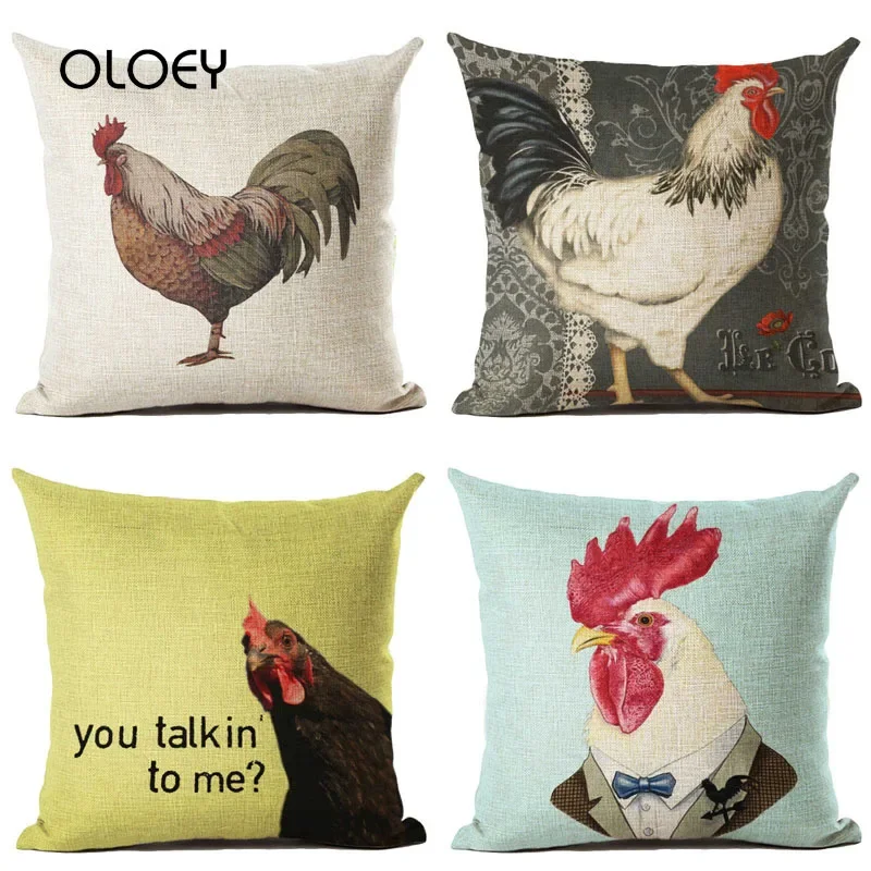 

Animal Pattern Pillowcase, Square Linen Soft Pillowcase, Bedroom Home Hotel Decorative Pillowcase, Size 45cmx45cm .