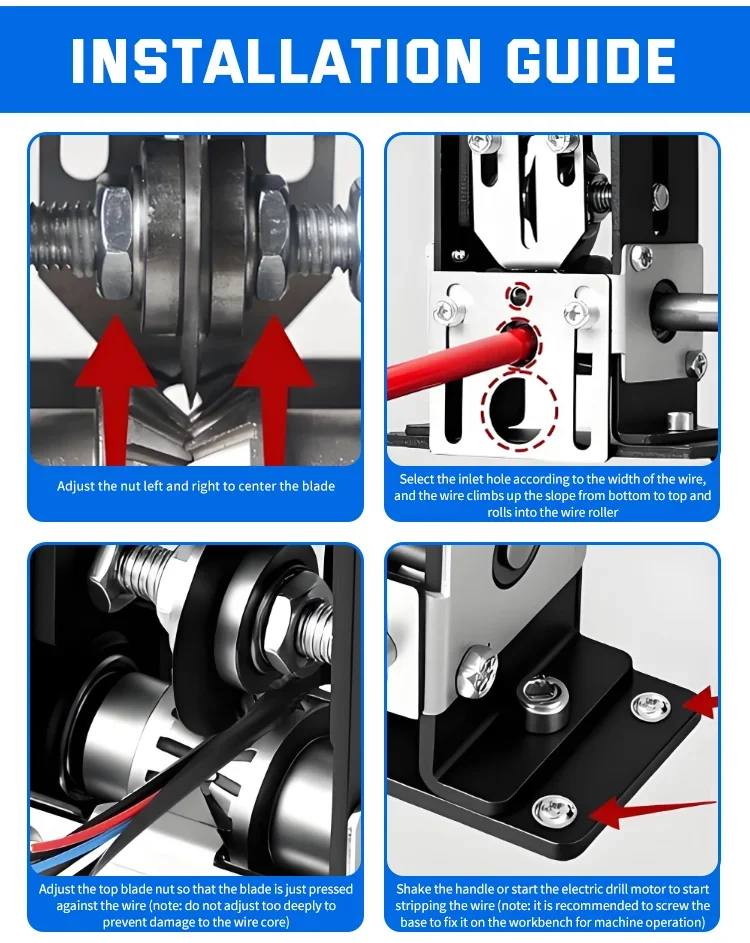 New 1-25mm Manual Wire Stripper Machine Scrap Copper Wire Stripping Machine Dril