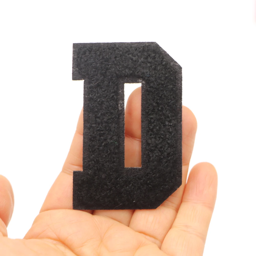 Description Picture 5 of item1PC Black 7.CM Chenille Letter Patch Iron on Patch Letters Patch For Jeans Clothes Name Diy T-Shirt Repair Alphabet Patch Badges