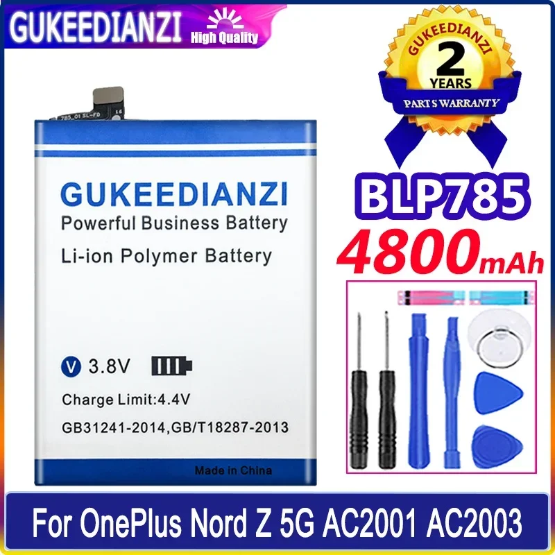 

GUKEEDIANZI Battery 4800mAh/5800mAh For OnePlus Nord Z/N10/2 5G AC2001 AC2003 For One Plus 1+ 9/10 Pro 9Pro Nord2 Batteria