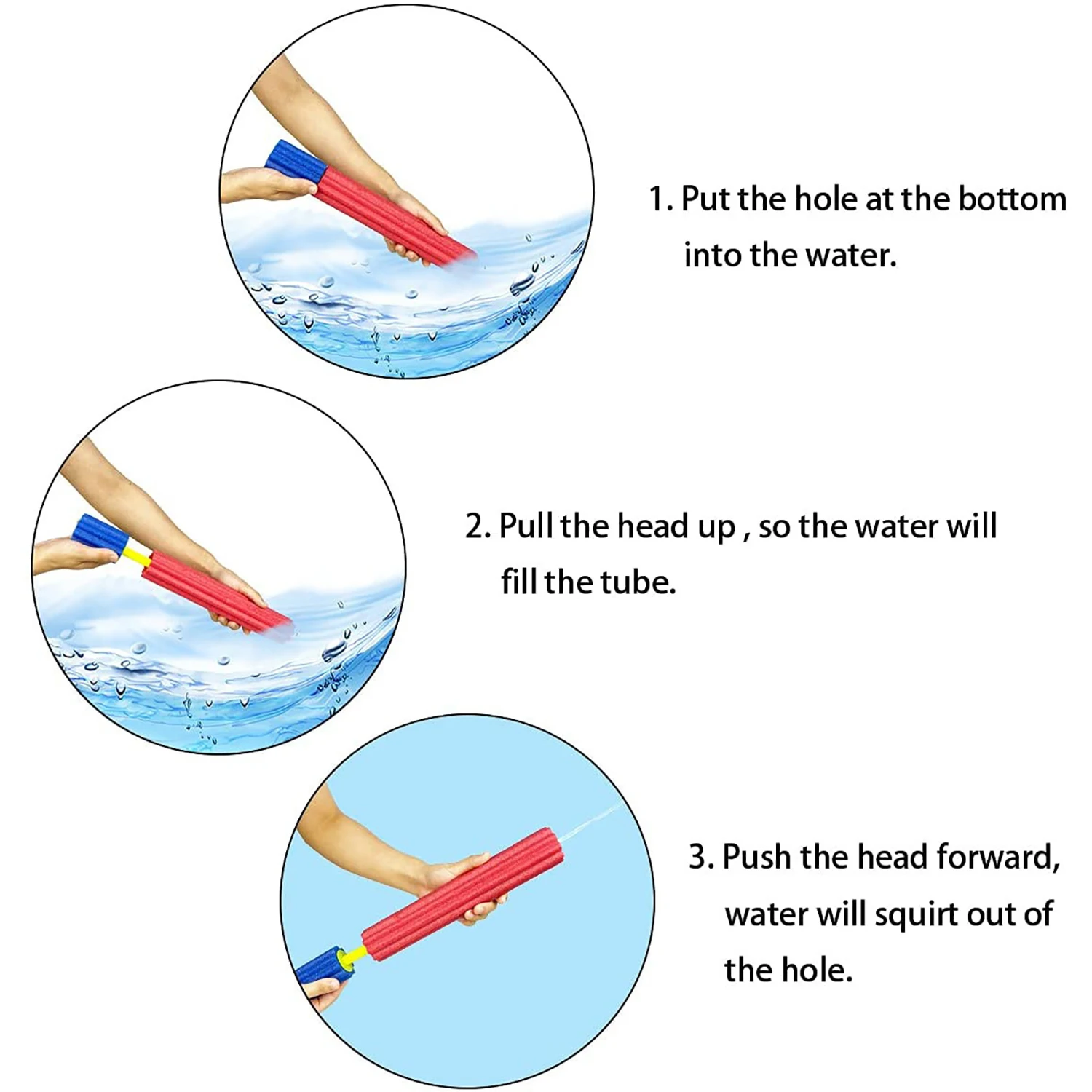 Water guns,water toy launcher Plum foam water gun EVA water gun pull type outdoor beach toy children show hand pull summer color random