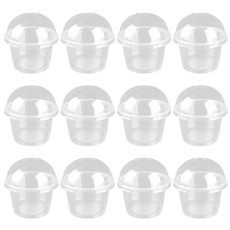 Disposable Cake Cups 20Pcs Dessert Ice Cream Plastic Salad Cups With Lids Storing Salads Cakes