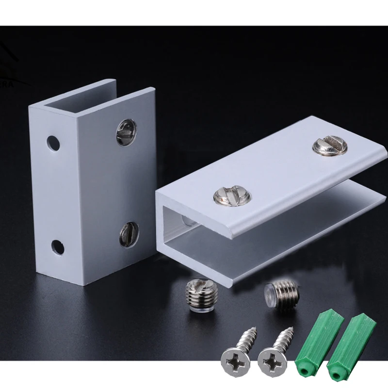 Glass Clamps for 5mm 6mm 8mm 10mm Thick Shelves Holder Corner Bracket Clamp Aluminum Glass Clips DIY Case Shelf Storage Box glass shelf clamp holder glass fasteners shelf support brackets